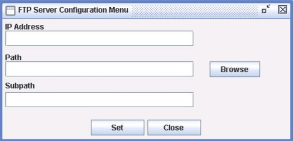 FTP Server Configuration Menu