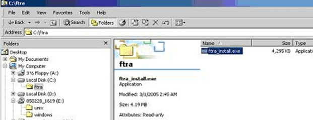 Copying the ftra_install.exe File