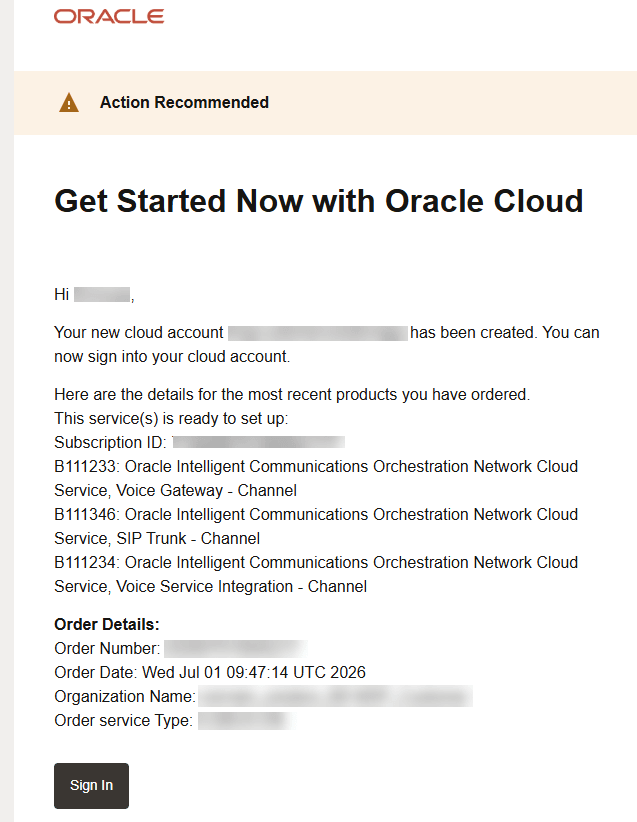 Services Ready Notification Email Sample