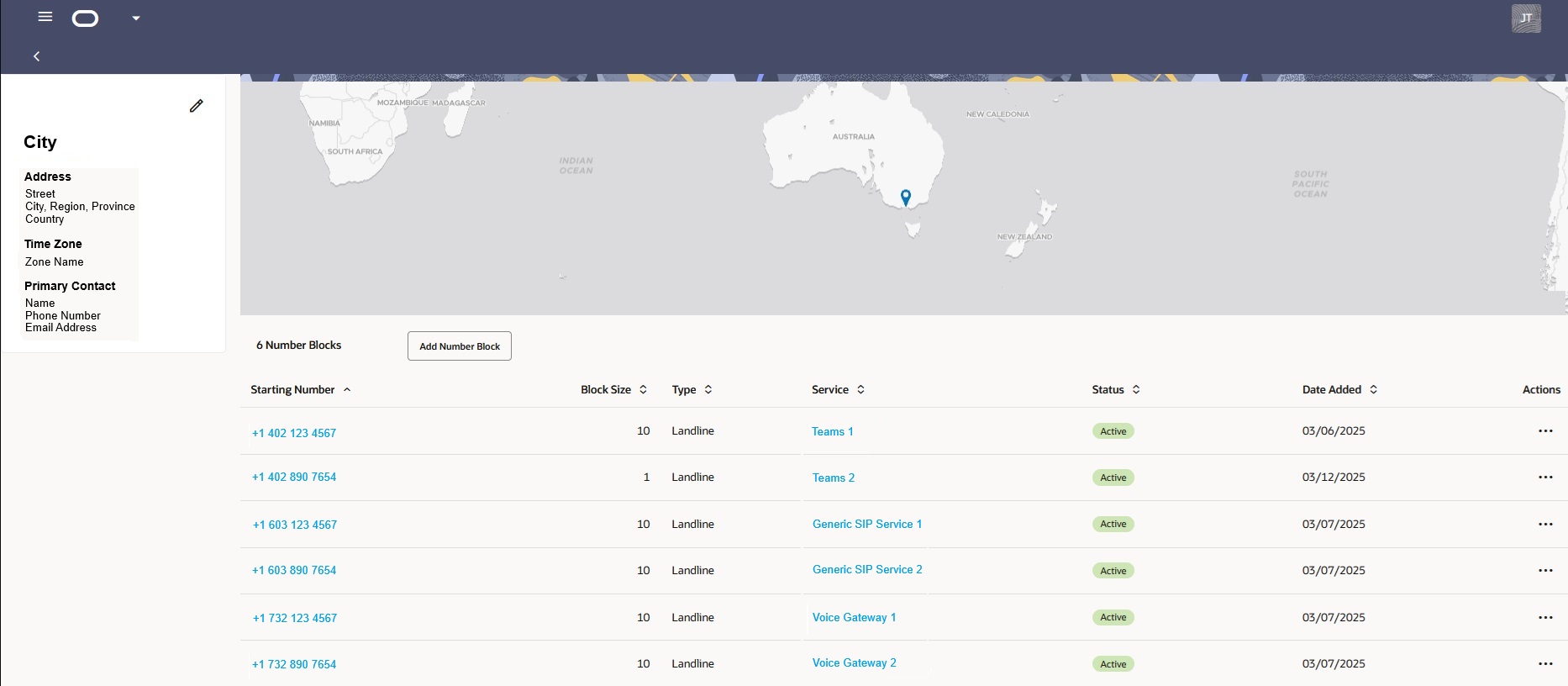 This screen capture shows an example of the site details page.