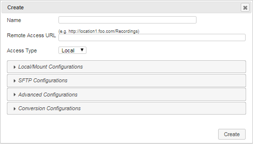 This screenshot shows the new location dialog box.