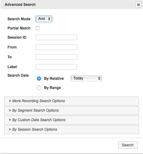 This screenshot shows the Advanced Search dialog box.