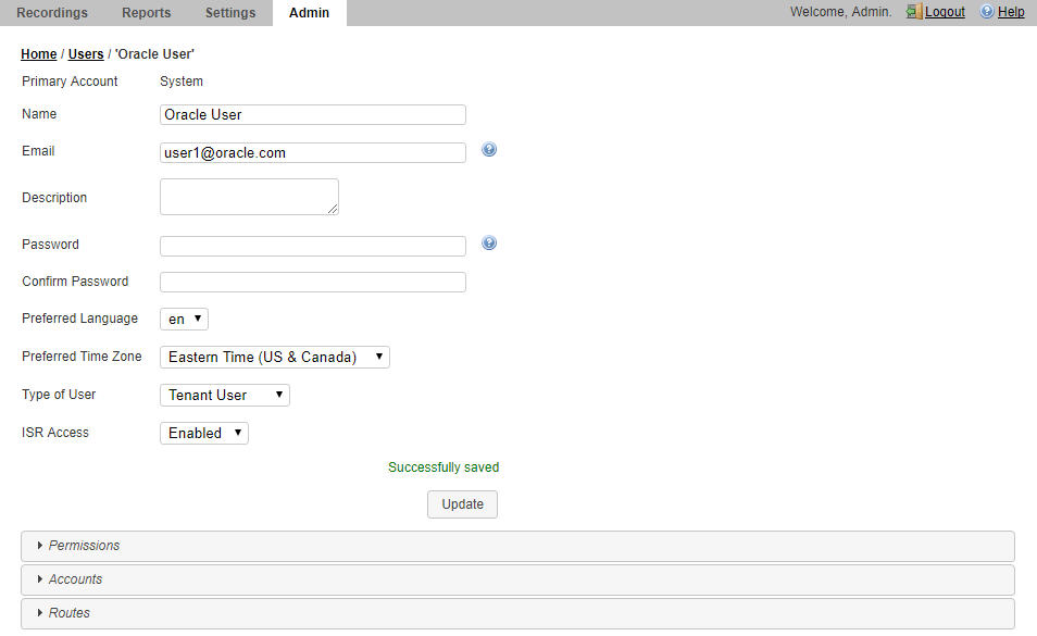 This screenshot shows the user profile.