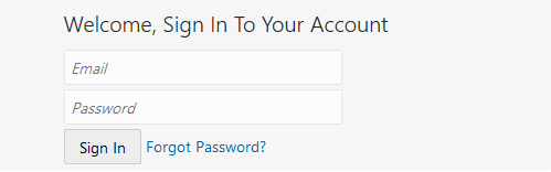 This screenshot shows the login page where you enter your username and password,