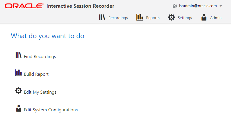 This screenshot shows the ISR Dashboard home page.