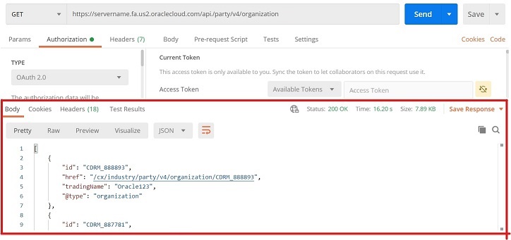 Image of Response body