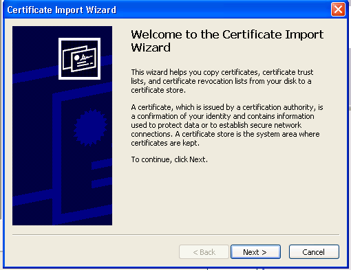 Certificate Import Wizard
