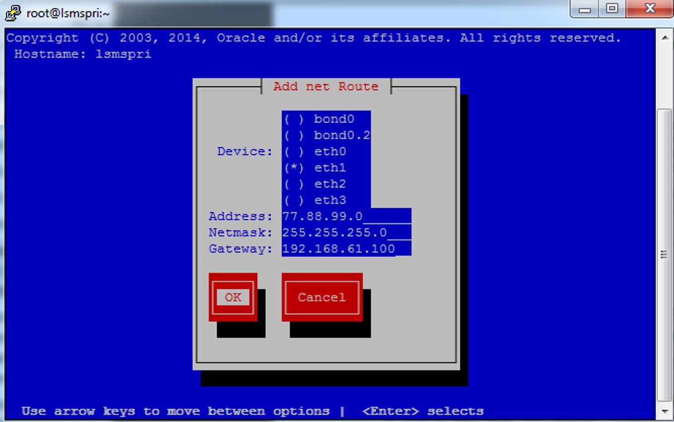 Entering a New Add net Route Screen