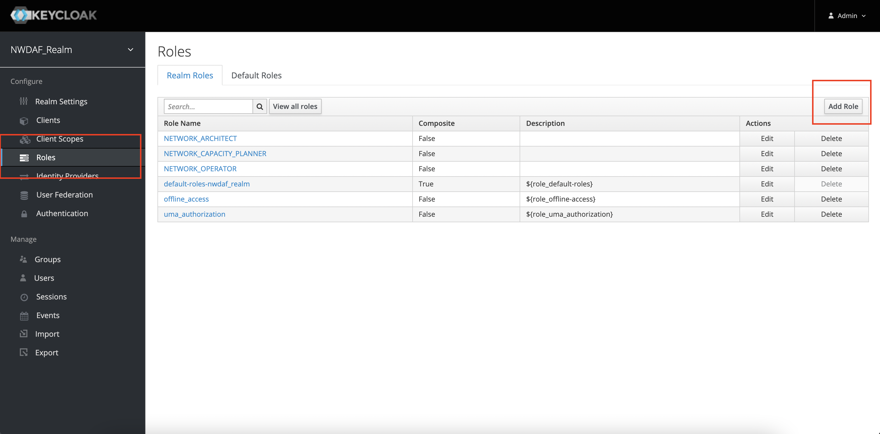 OCNWDAF Console Configuration