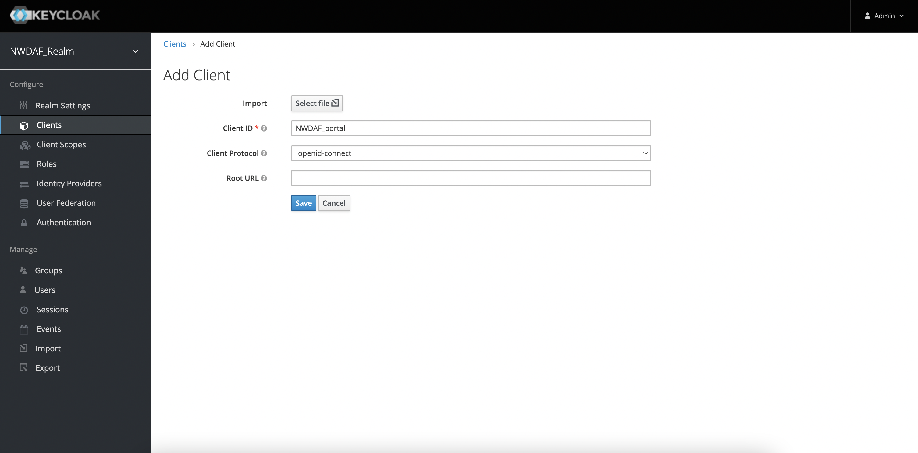 OCNWDAF Console Configuration