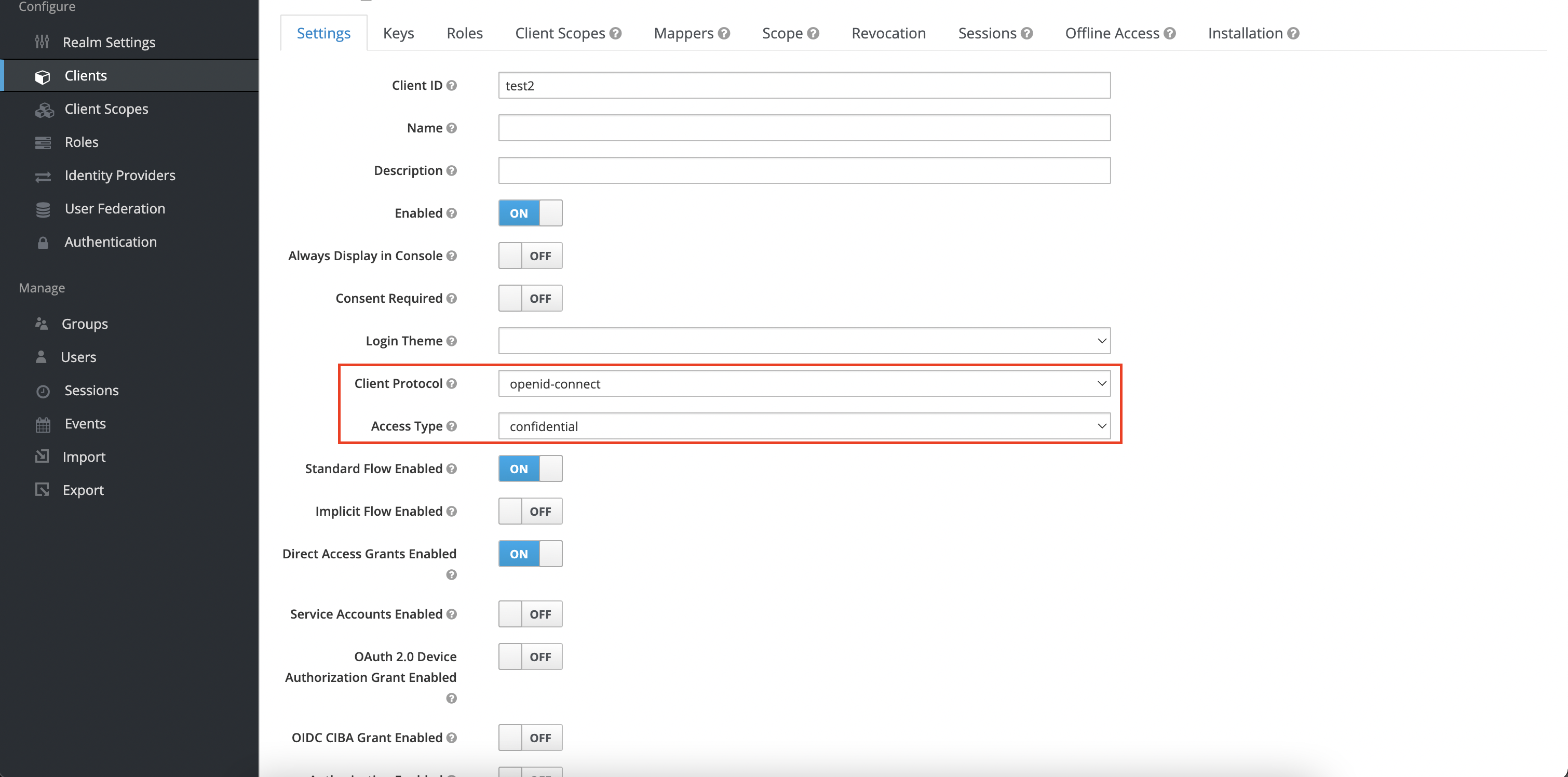 Client Settings Client Settings