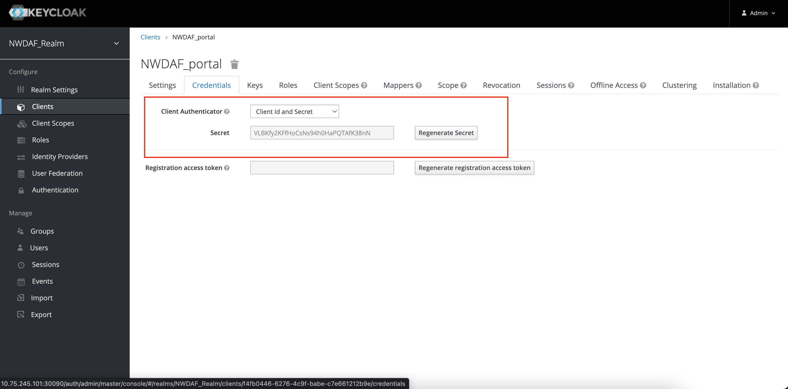 OCNWDAF Console Configuration