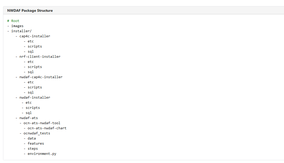 OCNWDAF Package Structure