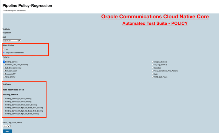 Test Cases Details When Select_Option is Single/MultipleFeatures