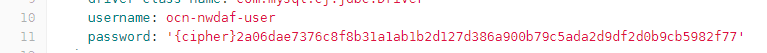 OCNWDAF database password OCNWDAF database password
