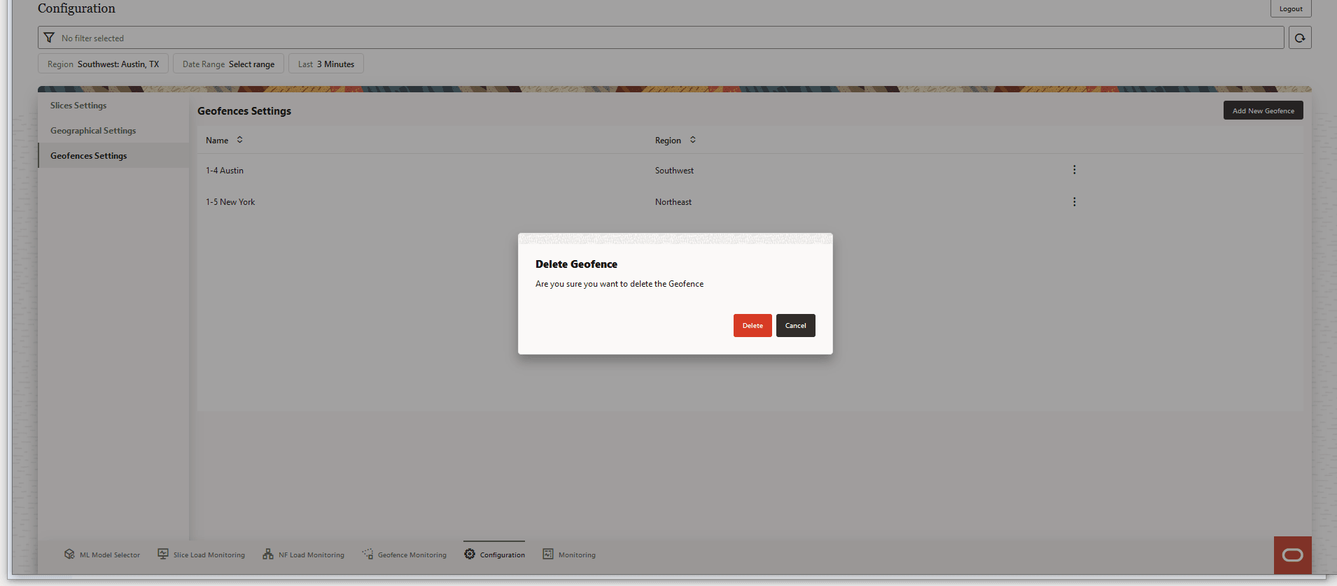 Delete Geofence Delete Geofence