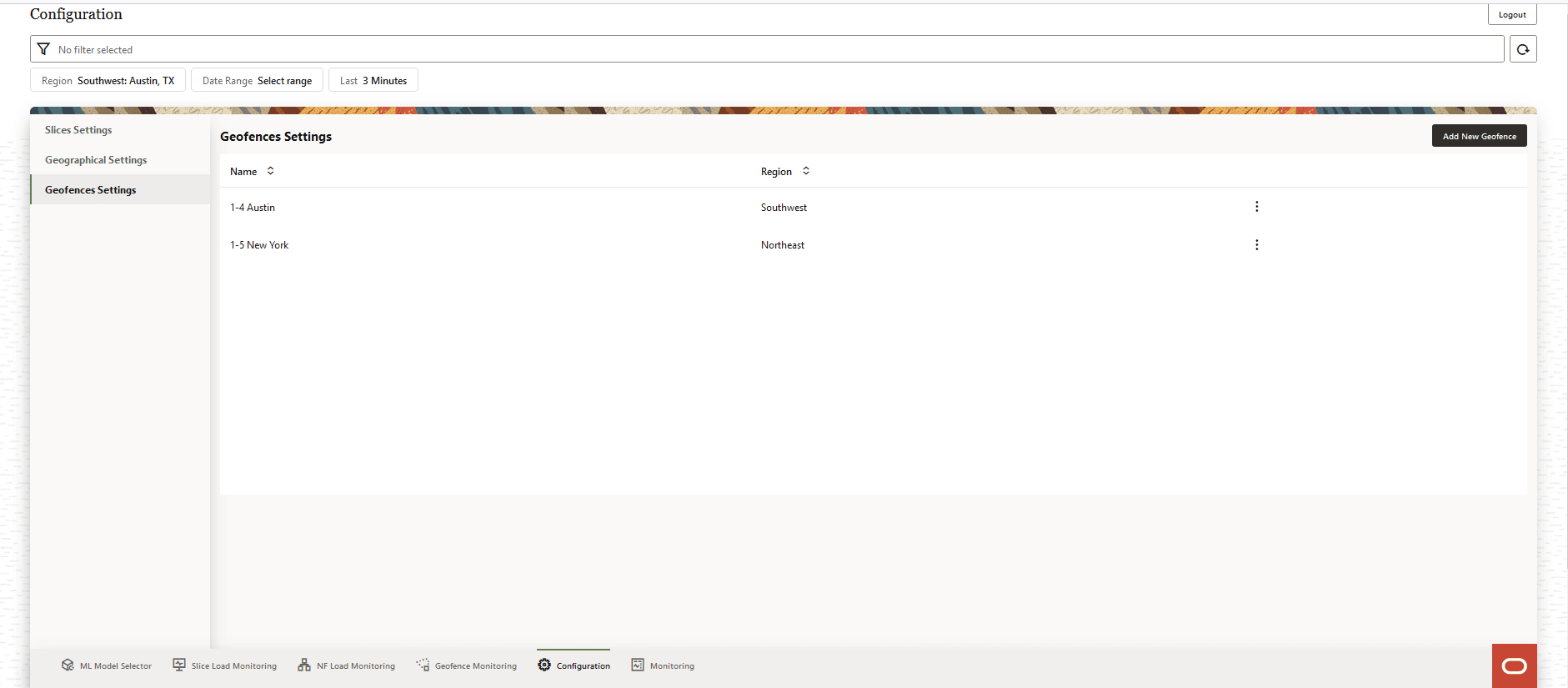 Geofence Settings Geofence Settings