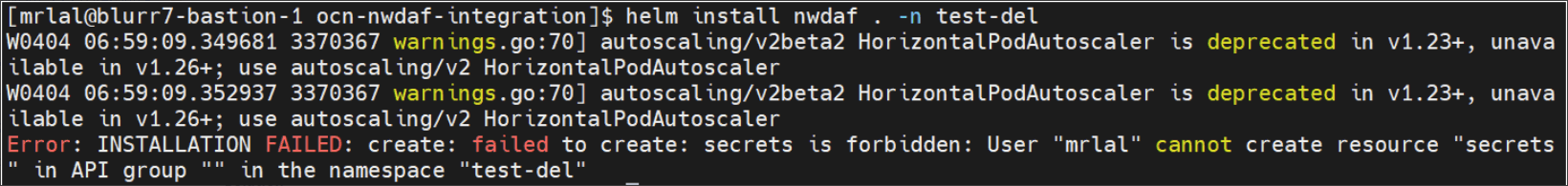 Sample Error Message
