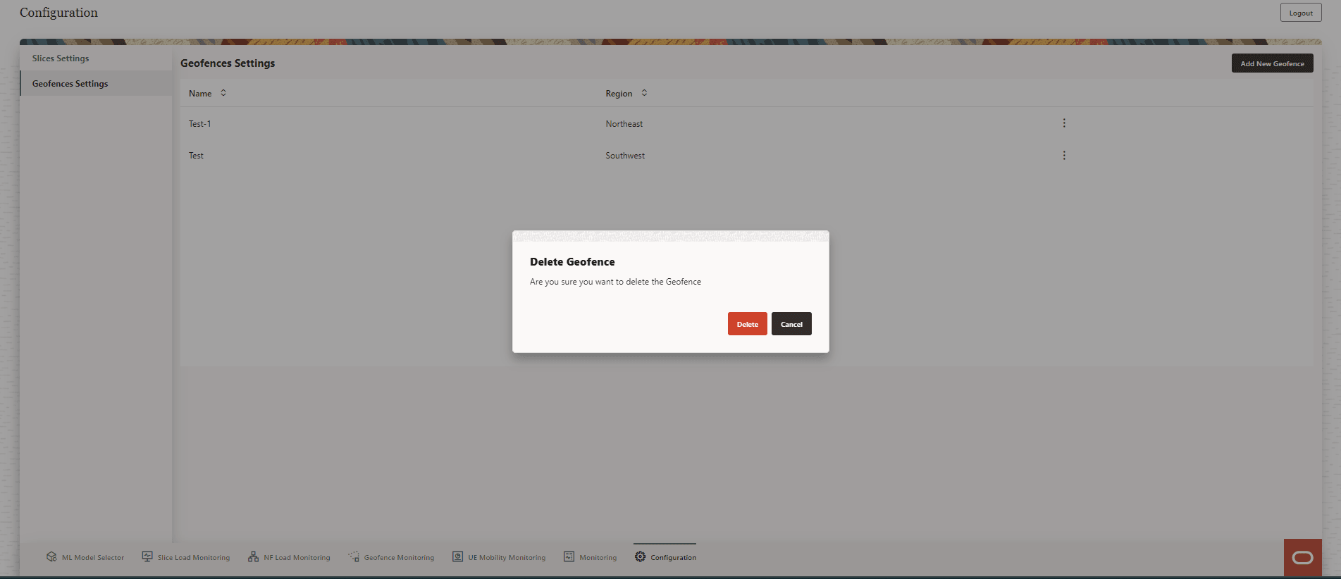 Delete Geofence Delete Geofence