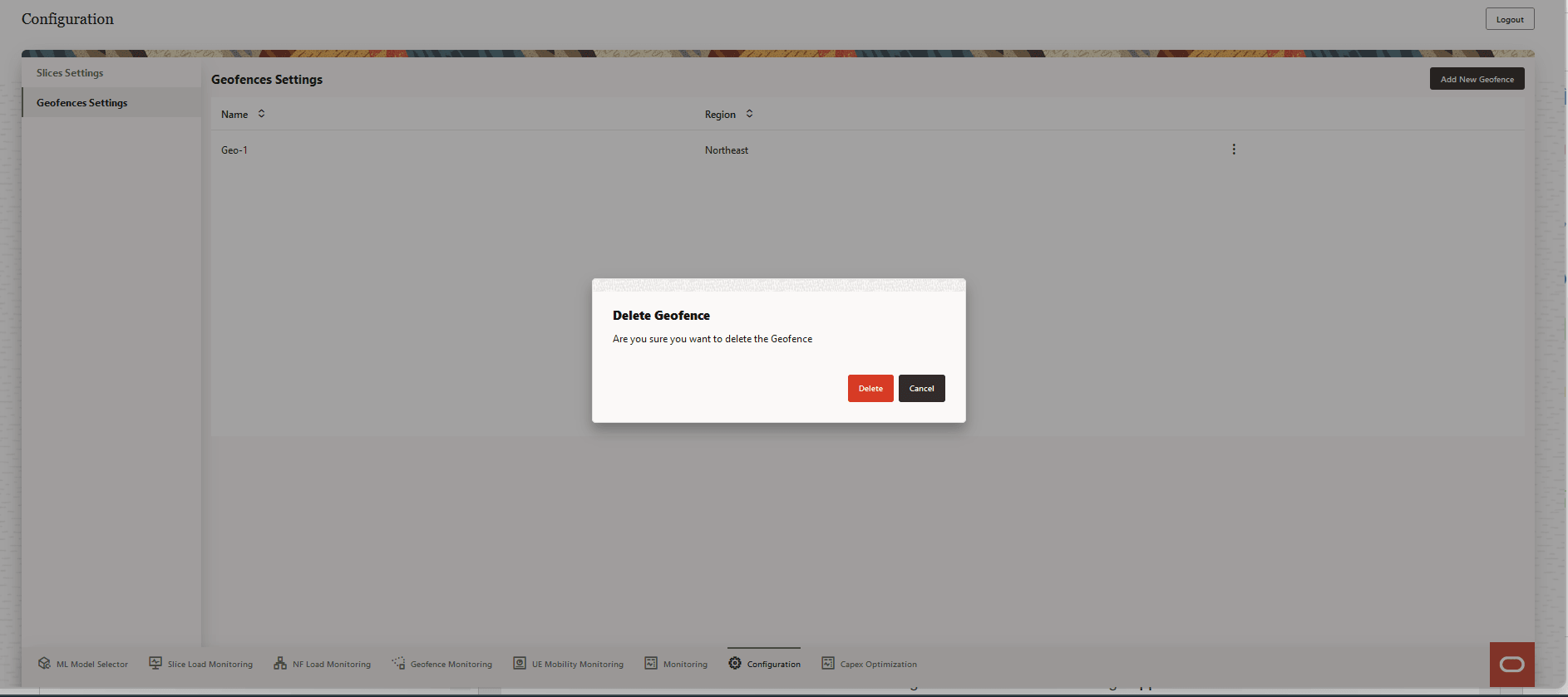 Delete Geofence Delete Geofence