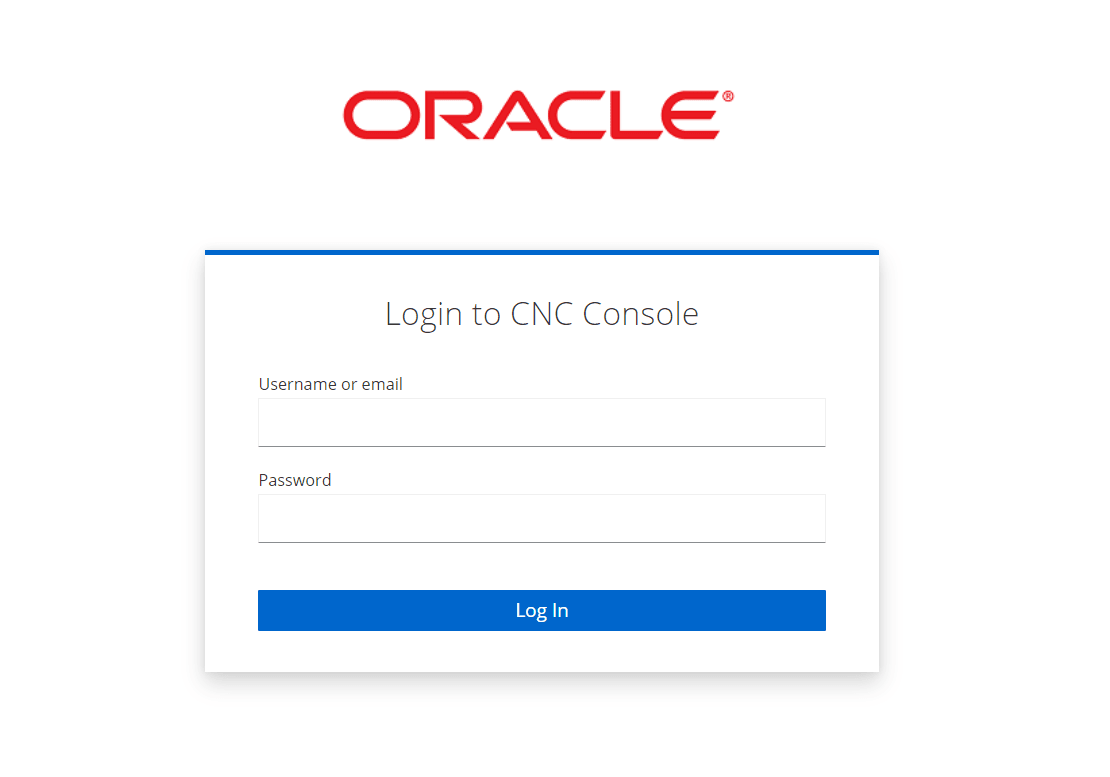 CNC Console Login CNC Console Login