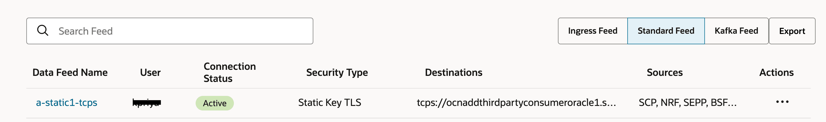 Confirm "ACTIVE" status of feeds on the DD UI when traffic is successfully flowing.