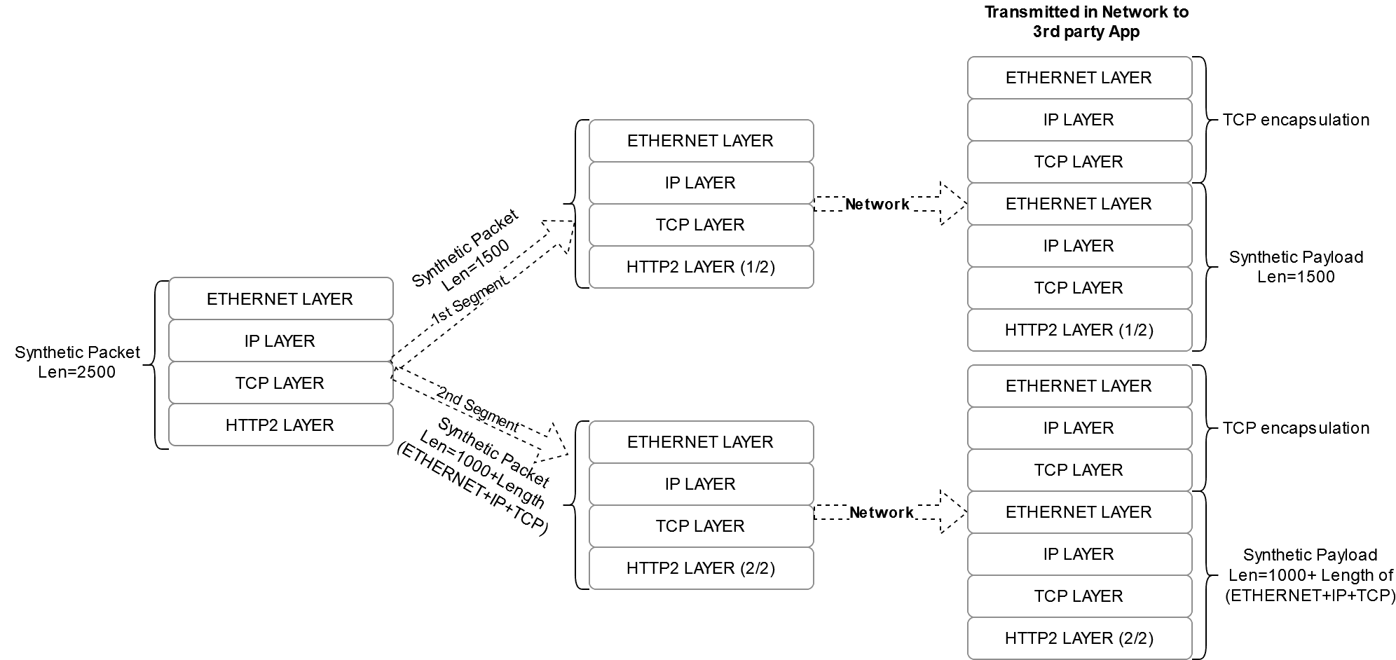 Synthetic Packet Segmentation