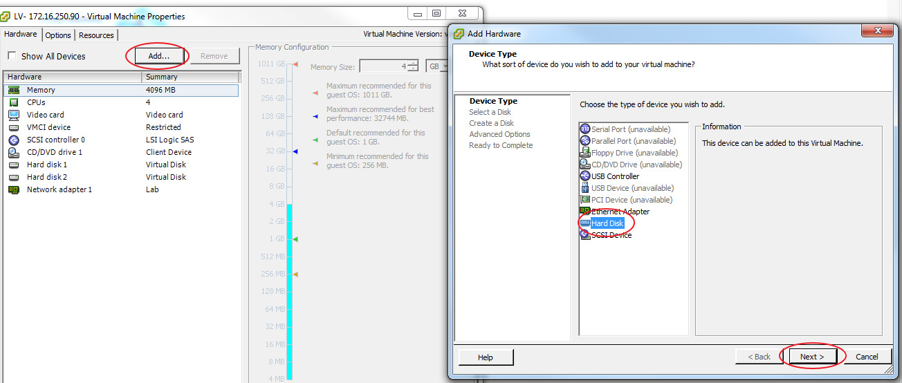 This screen capture shows the Device Type dialog.
