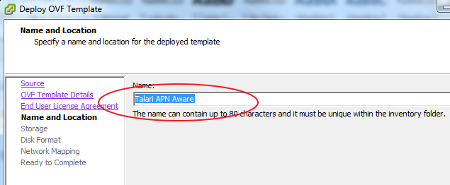 This screen capture shows an example of the name field.