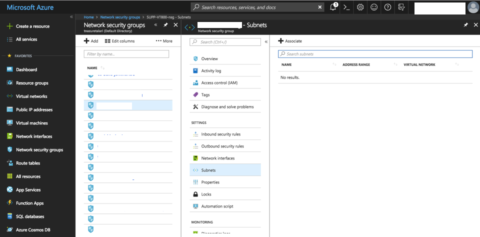 Associate Network Security Group with Virtual NIC