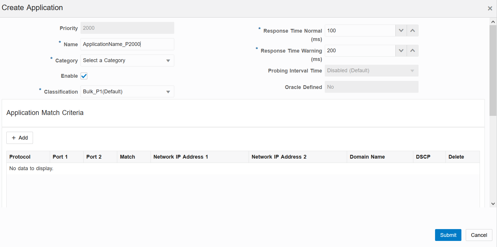 Screenshot showing the add application menu