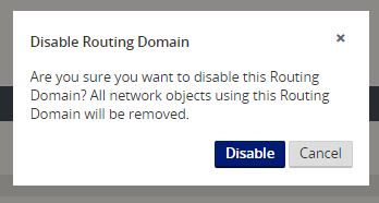 Image showing confirmation screen for removing a routing domain