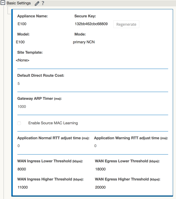 Image showing basic settings