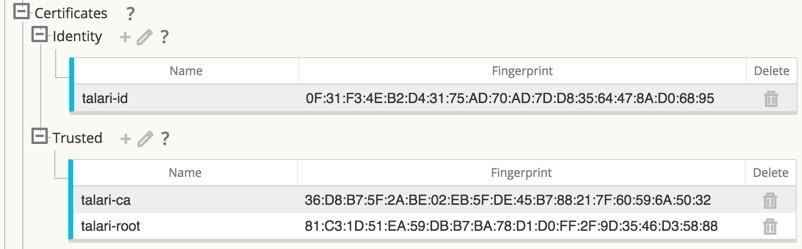 Image showing certificates for IKE negotiation