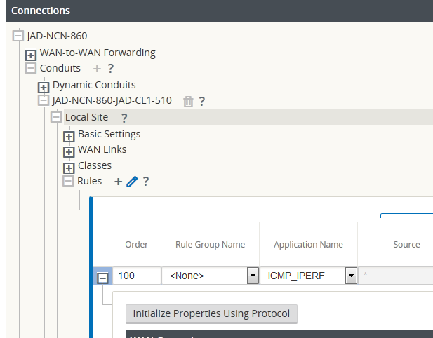 Image showing how to add an application to a local QoS rule