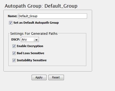 Image showing options for autopath groups.