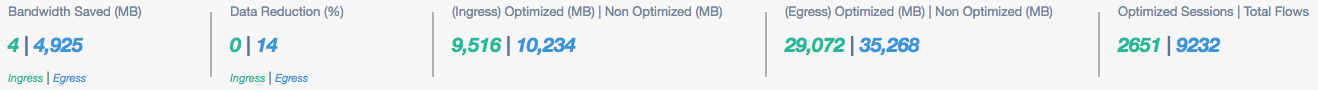 Image showing WAN optimization summary section