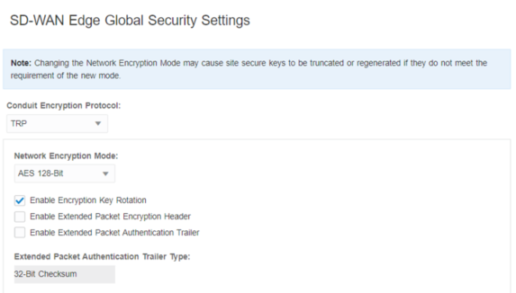 This screenshot shows the proper config for TRP encryption.