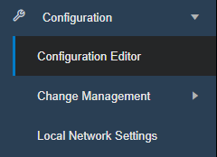 Image showing where the configuration editor is on the menu
