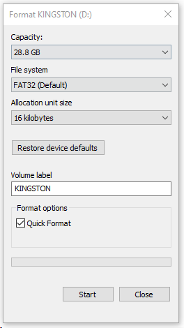 Image showing the format menu