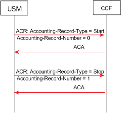 The session accounting messages with no interim records call flow is described above. The session accounting messages with no interim records call flow is described above.