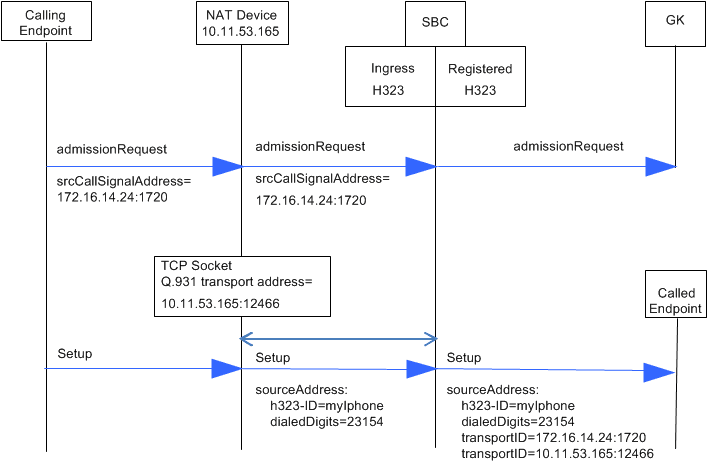 The SBC managing a video conference for a Polycom terminal.