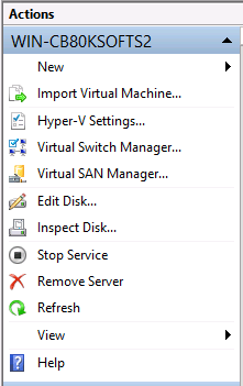This image shows a screenshot of the Actions dialog box.