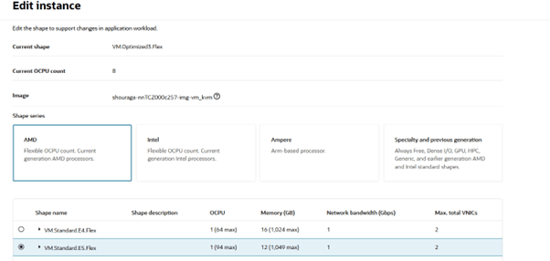 The image below displays the Edit Instance dialog, on which you find the processor and shape selections.