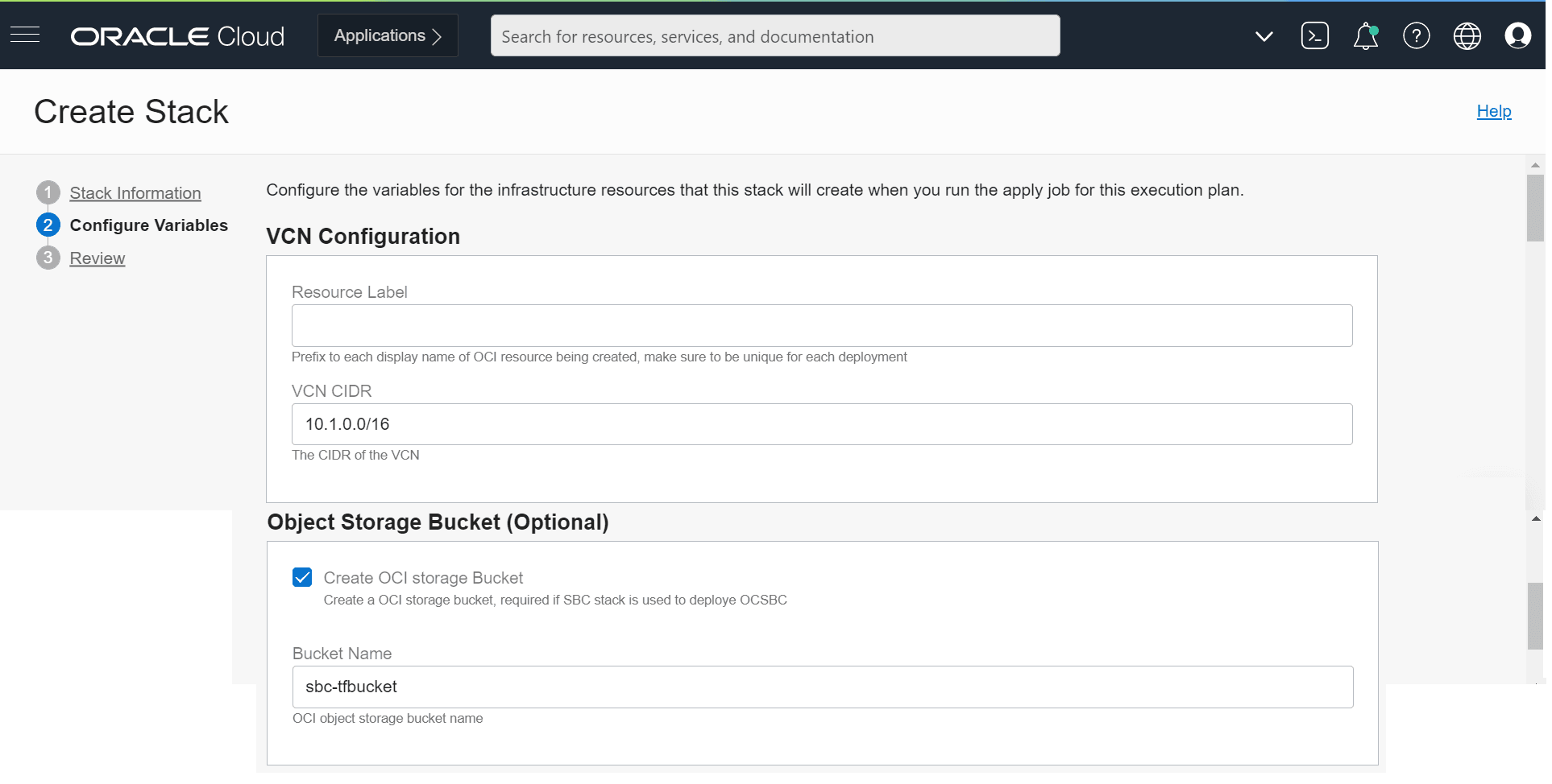 VCNConfigureVariables1