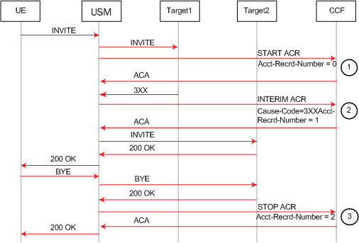 The Start ACR Interim ACR call flow is described above.