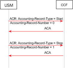 The session accounting messages with no interim records call flow is described above.