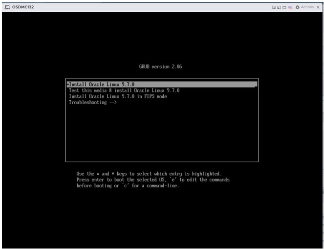 This screenshot shows an example of the Oracle Installation page.