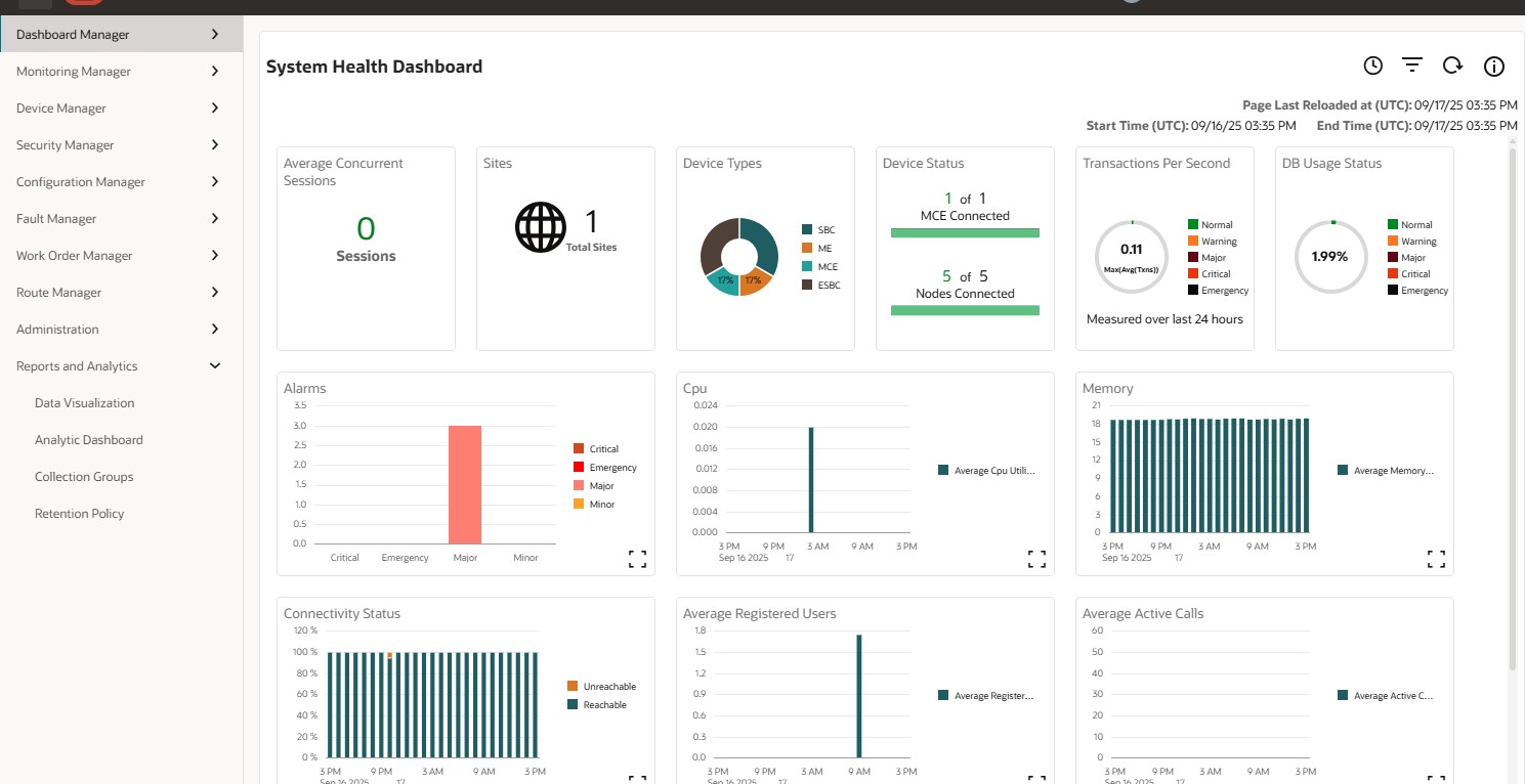 This screenshot shows an example of the dashboard slider menu.