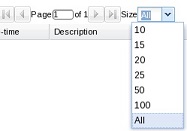 The figure displays how to select All from the Size menu.